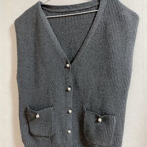 Elegant Charcoal Women's Knit Vest